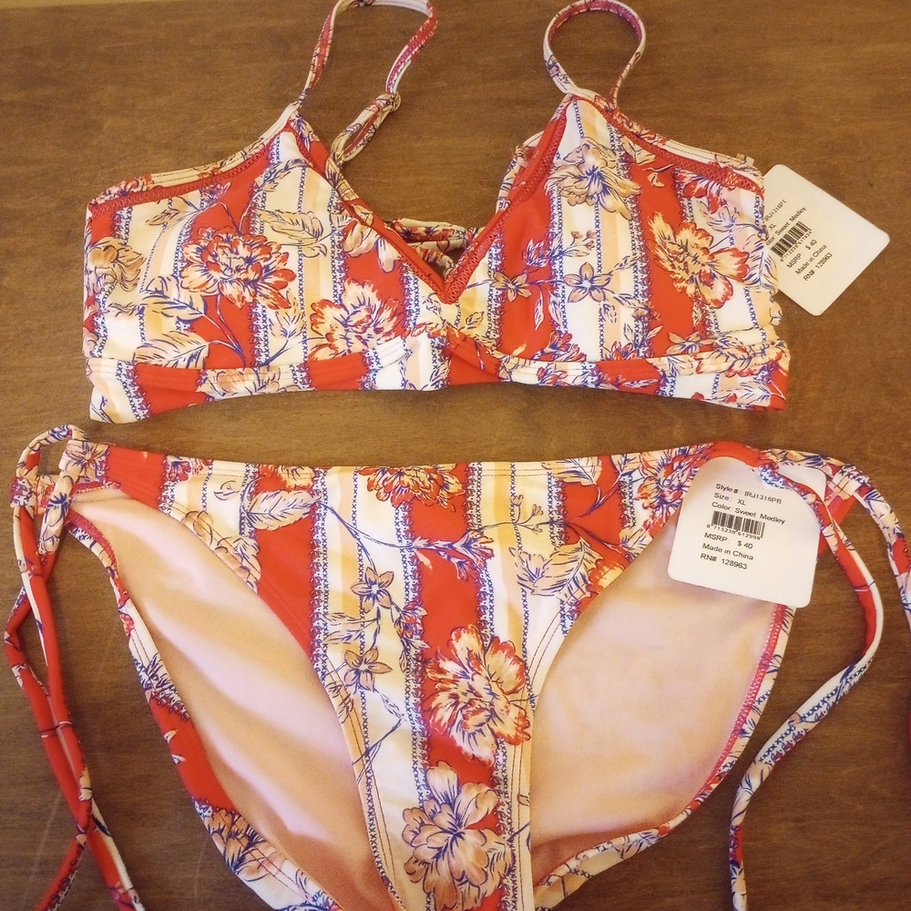 Indigo Rein Red Floral Bikini